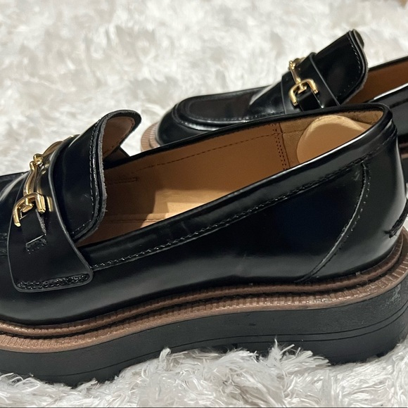 Sam Edelman Black Loafers with Gold Accent - Picture 7 of 11
